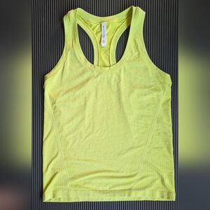 Athleta Seamless Stretchy Line Yellow Race Back Size L Like A New!
